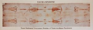 Riproduzione Sacra Sindone su tessuto cm.100x30