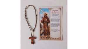 Cartoncino San Francesco d'Assisi con Tao ulivo